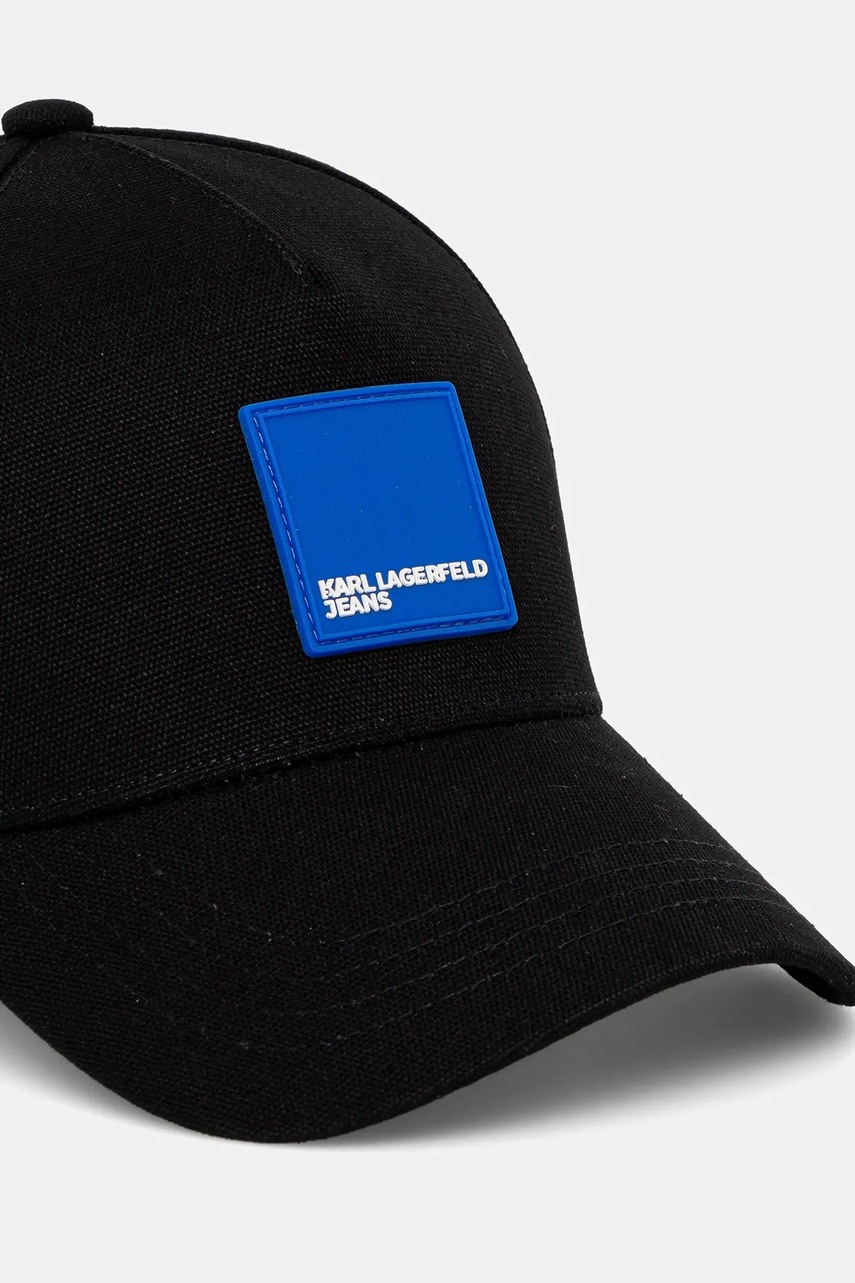 Хлопковая кепка Karl Lagerfeld Jeans цвет чёрный однотонная A1M33001 Хлопковая кепка Karl Lagerfeld Jeans цвет чёрный однотонная A1M33001