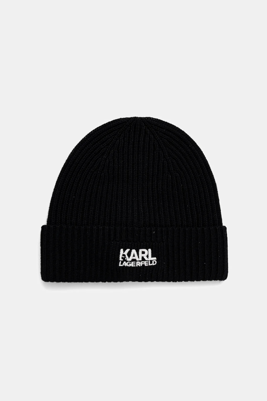 Karl Lagerfeld pălărie din amestec de lână culoarea negru, 554305.805601