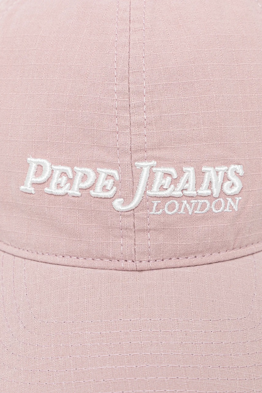 Хлопковая кепка Pepe Jeans цвет розовый с аппликацией PM040571