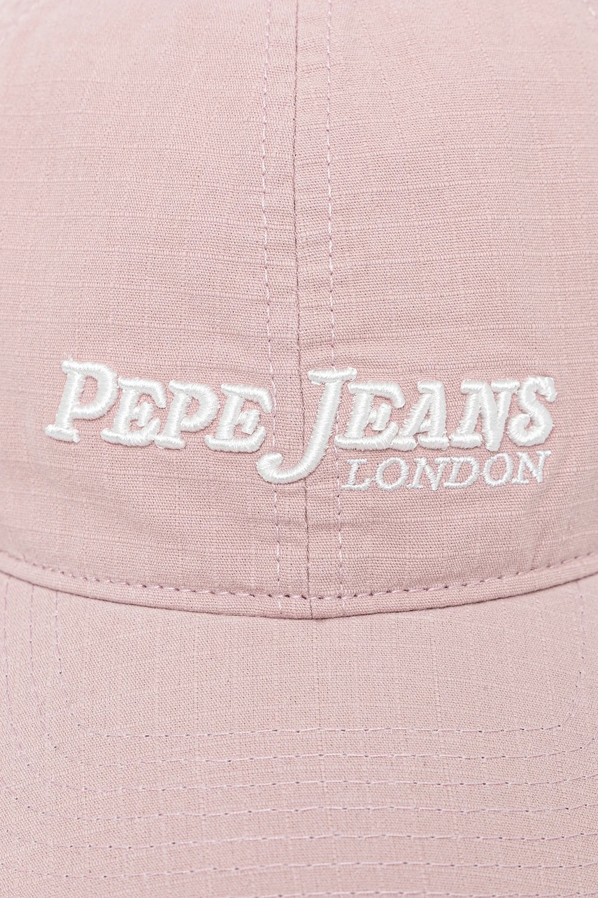Хлопковая кепка Pepe Jeans цвет розовый с аппликацией PM040571 Хлопковая кепка Pepe Jeans цвет розовый с аппликацией PM040571