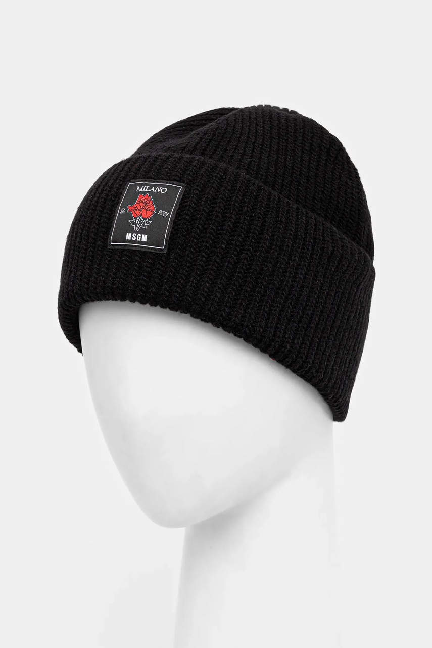 Шерстяная шапка MSGM цвет чёрный  3940ML08.257754