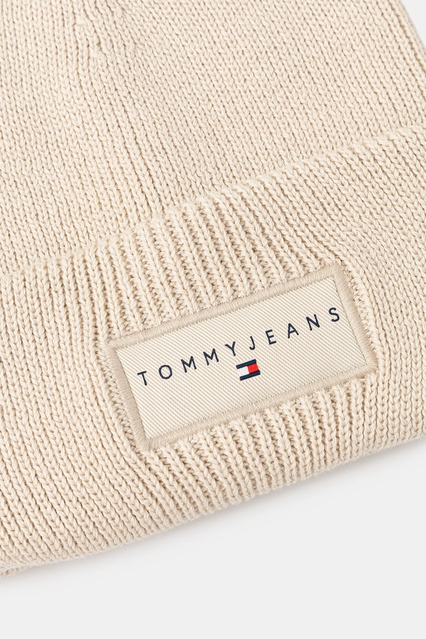 Хлопковая шапка Tommy Jeans цвет бежевый  AM0AM13666