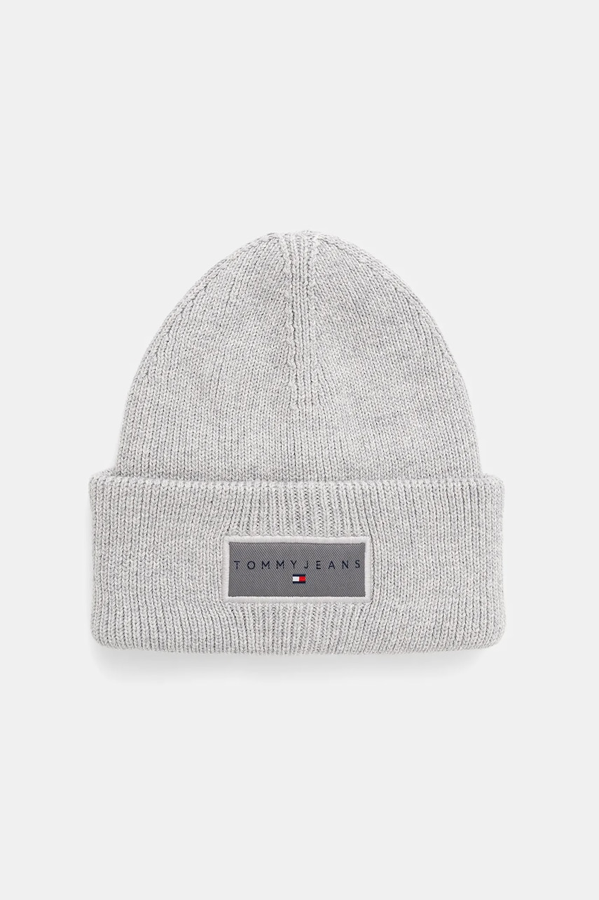 Tommy Jeans căciulă din bumbac culoarea gri, AM0AM13666