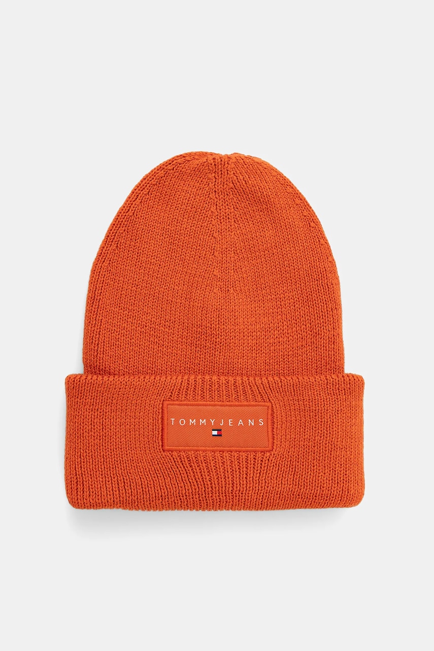 Tommy Jeans căciulă din bumbac culoarea portocaliu, AM0AM13666