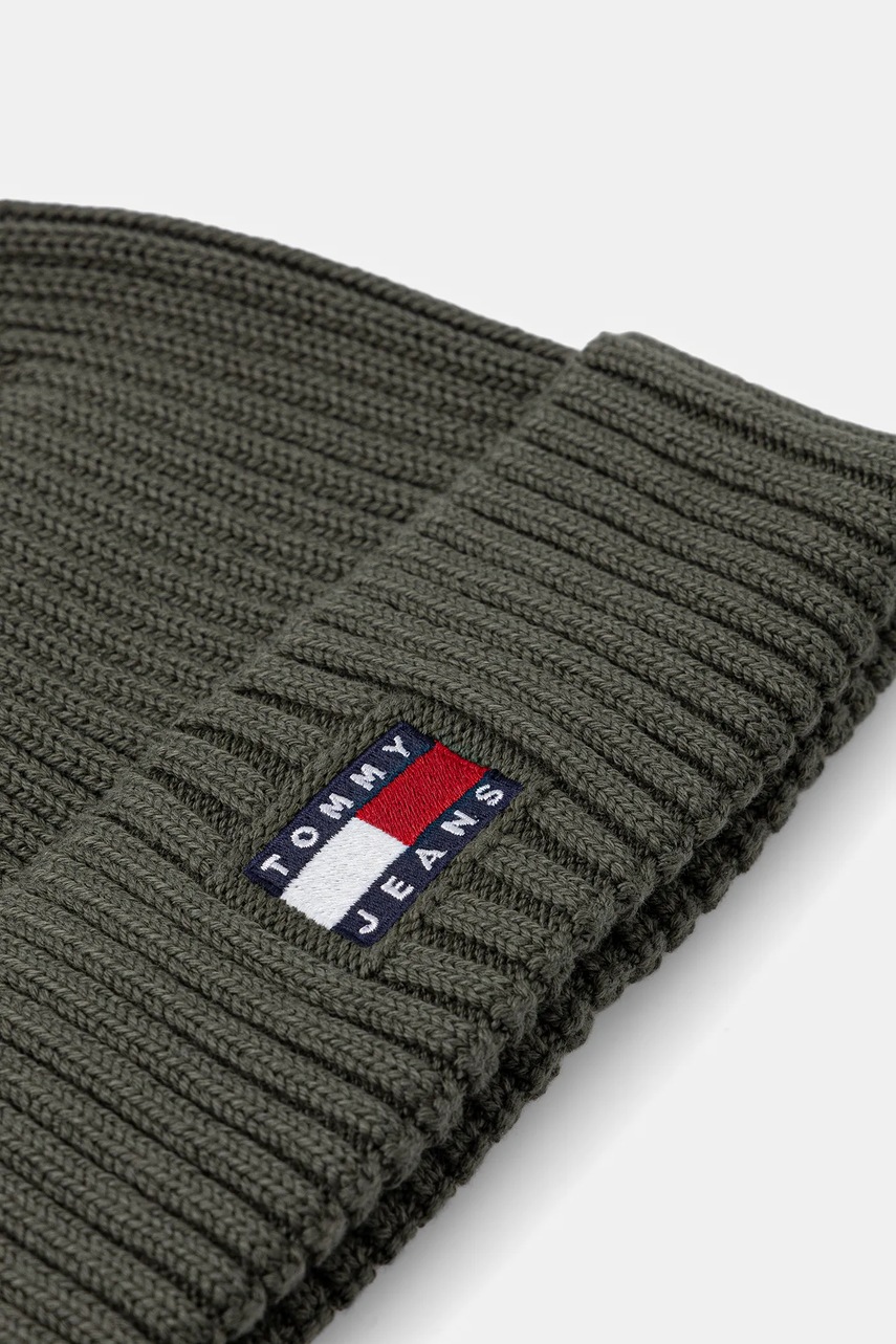 Хлопковая шапка Tommy Jeans цвет зелёный  AM0AM13669