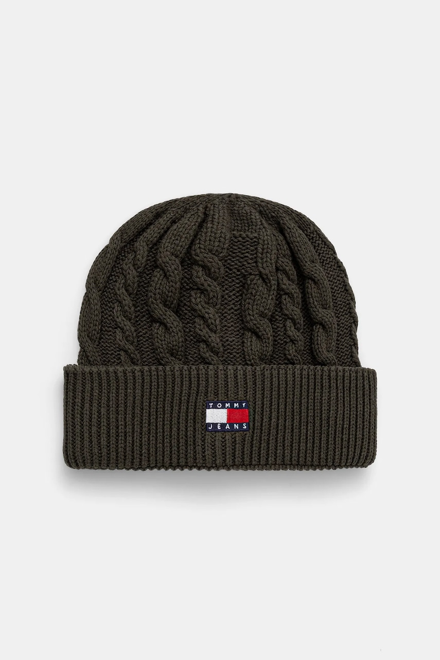 Tommy Jeans căciulă culoarea verde, AM0AM13670
