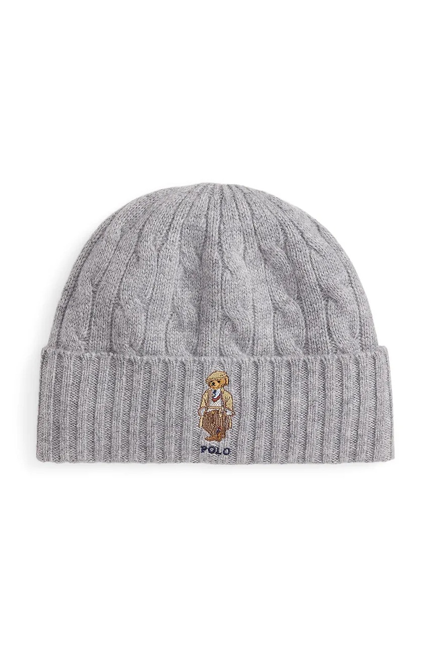 Levně Vlněná čepice Polo Ralph Lauren šedá barva, 449P08822