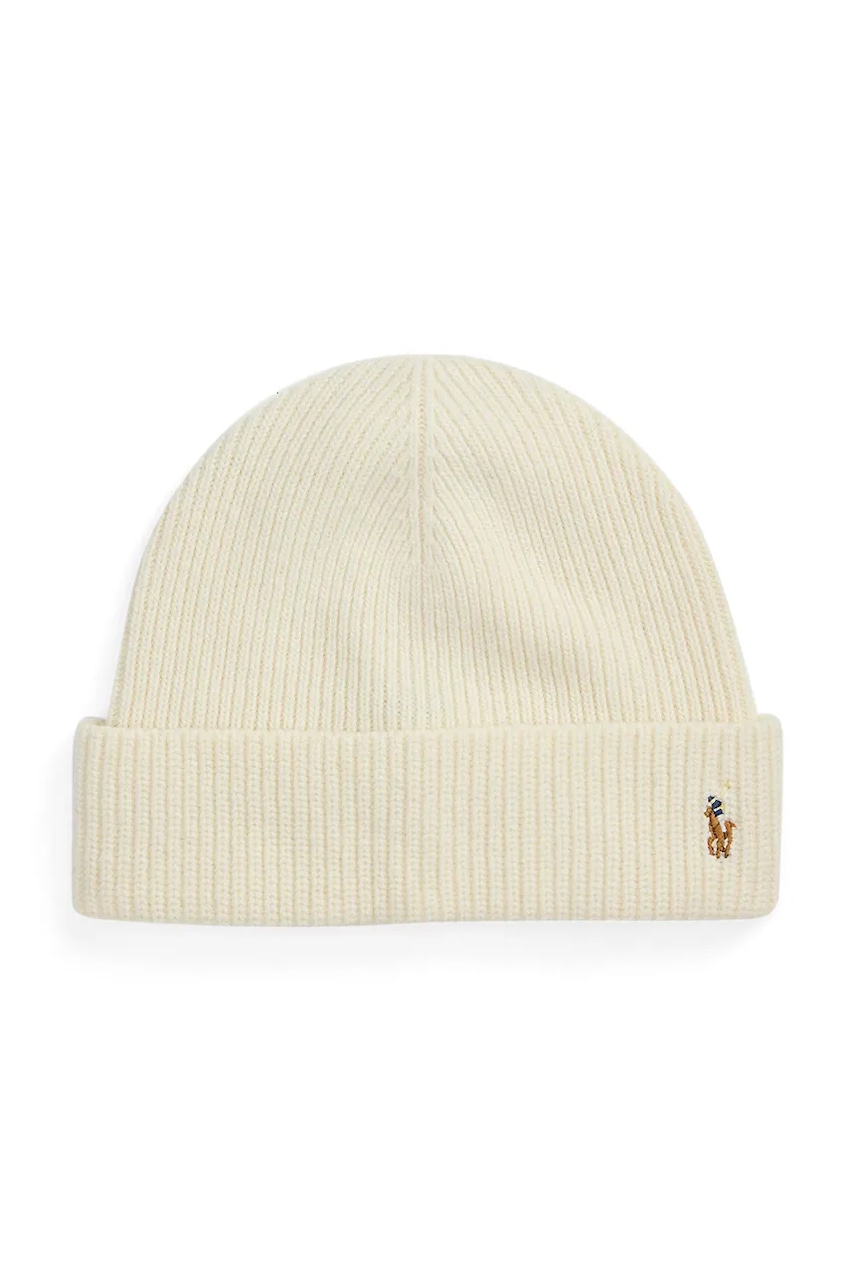 Levně Čepice s příměsí vlny Polo Ralph Lauren béžová barva, 449964247