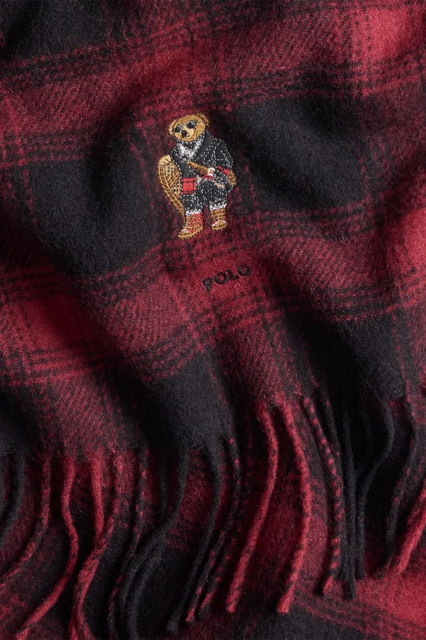 Μάλλινος σκούφος και κασκόλ Polo Ralph Lauren χρώμα: πολύχρωμο, 449P02049 φωτογραφία