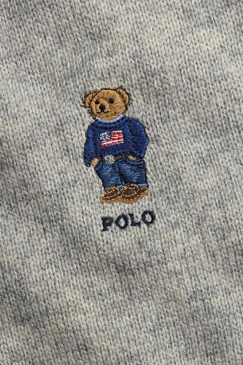 Σκουφάκι και κασκόλ με προσθήκη μαλλιού Polo Ralph Lauren χρώμα: γκρι, 449P02050 φωτογραφία