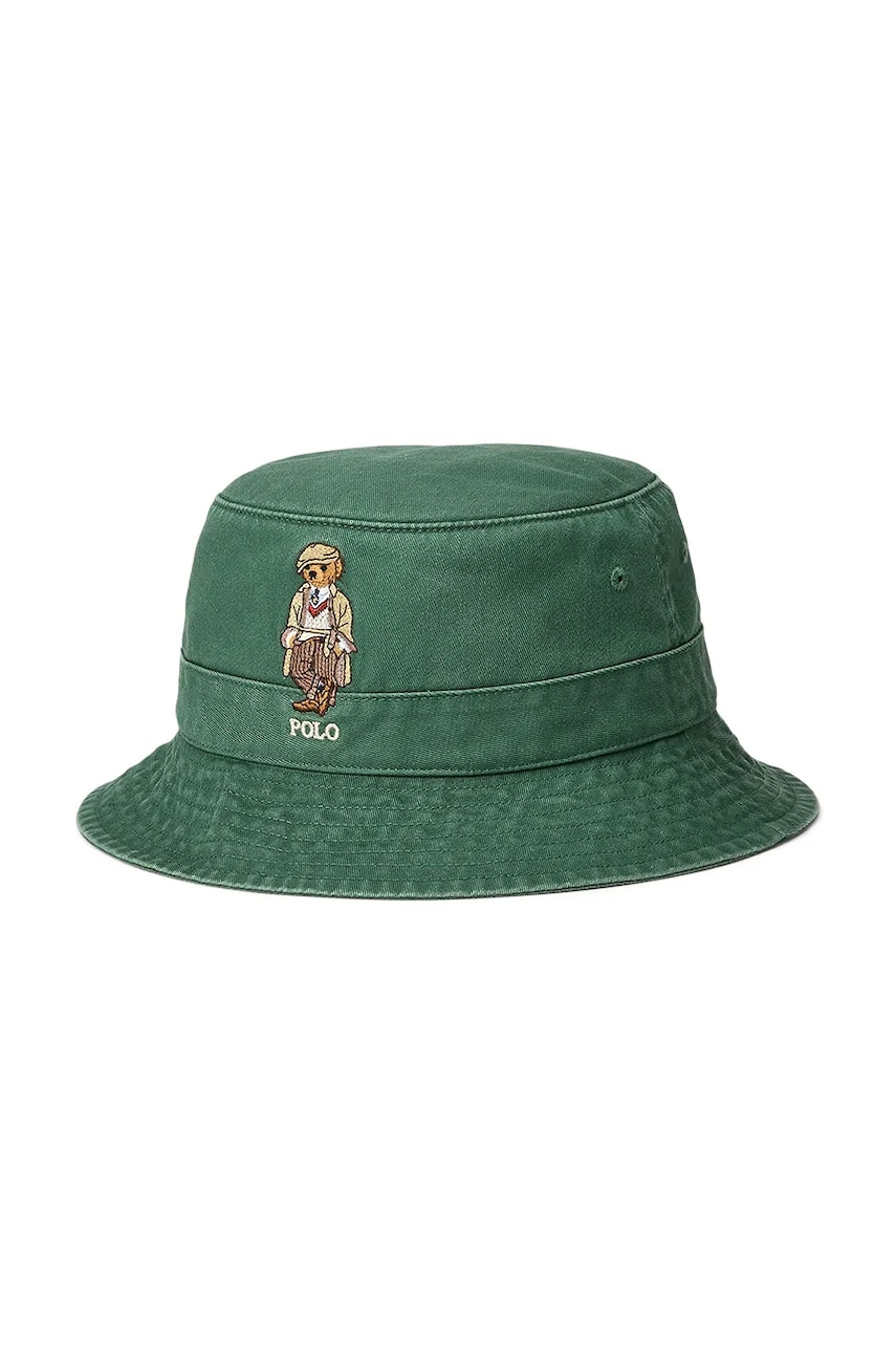 Levně Bavlněný klobouk Polo Ralph Lauren zelená barva, 710979193
