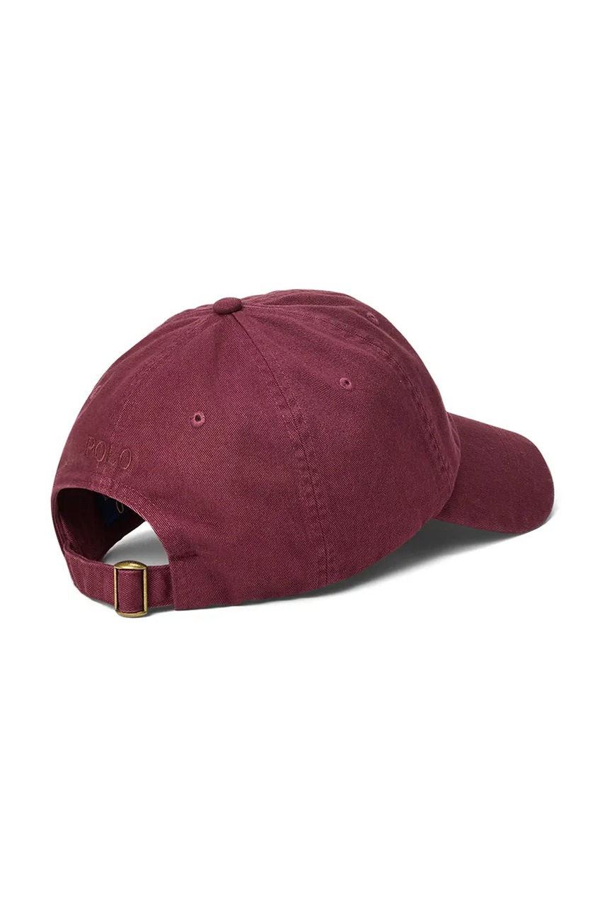 Хлопковая кепка Polo Ralph Lauren цвет бордовый 710980231