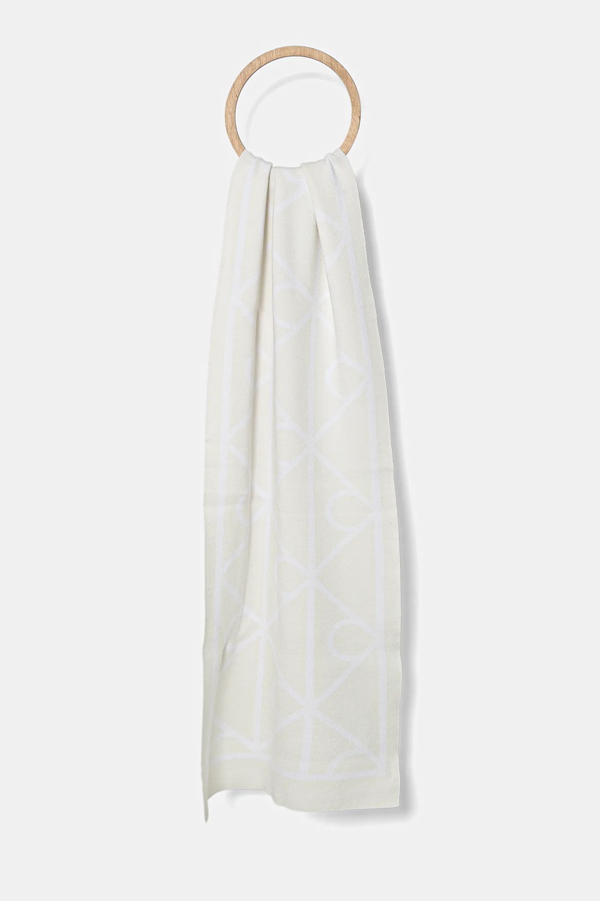 Σκούφος και κασκόλ Calvin Klein χρώμα: μπεζ, LV04D0007G φωτογραφία