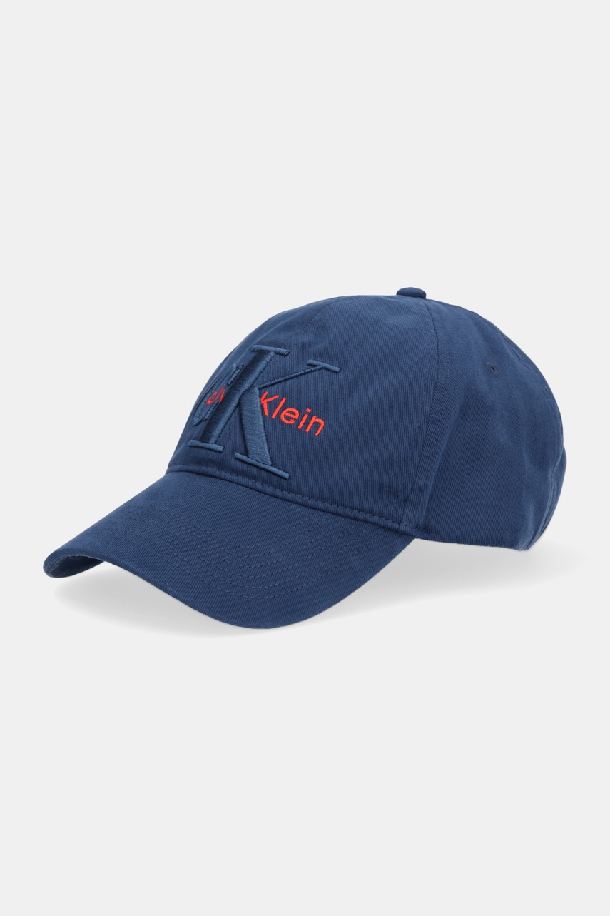 Levně Bavlněná baseballová čepice Calvin Klein tmavomodrá barva, LV04D5039G