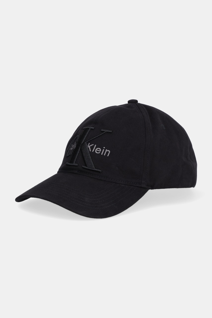 Levně Bavlněná baseballová čepice Calvin Klein černá barva, LV04D5039G