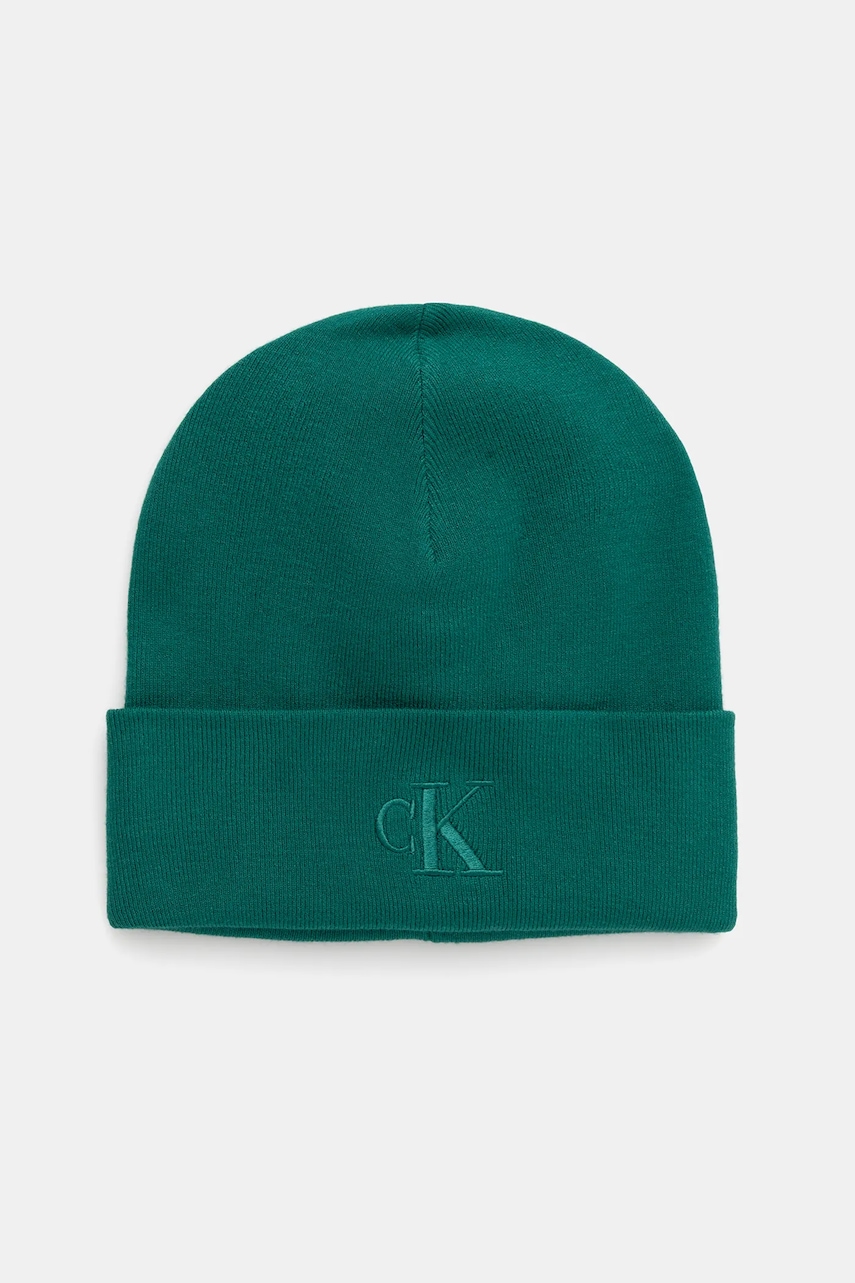 Levně Čepice Calvin Klein zelená barva, LV04D8020G