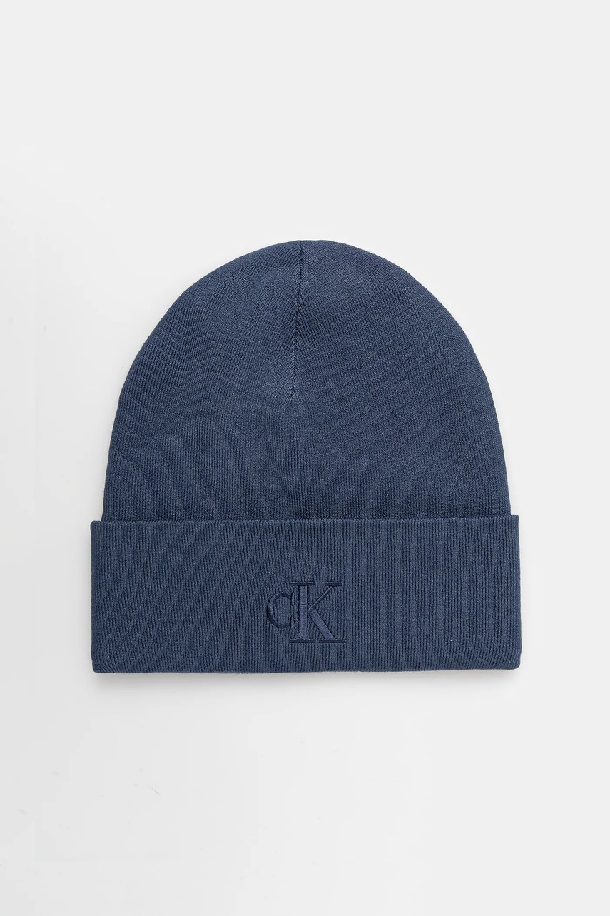 Levně Čepice Calvin Klein tmavomodrá barva, LV04D8020G