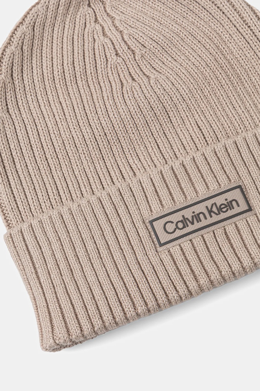 Шапка с примесью кашемира Calvin Klein цвет бежевый  LV04D8053G