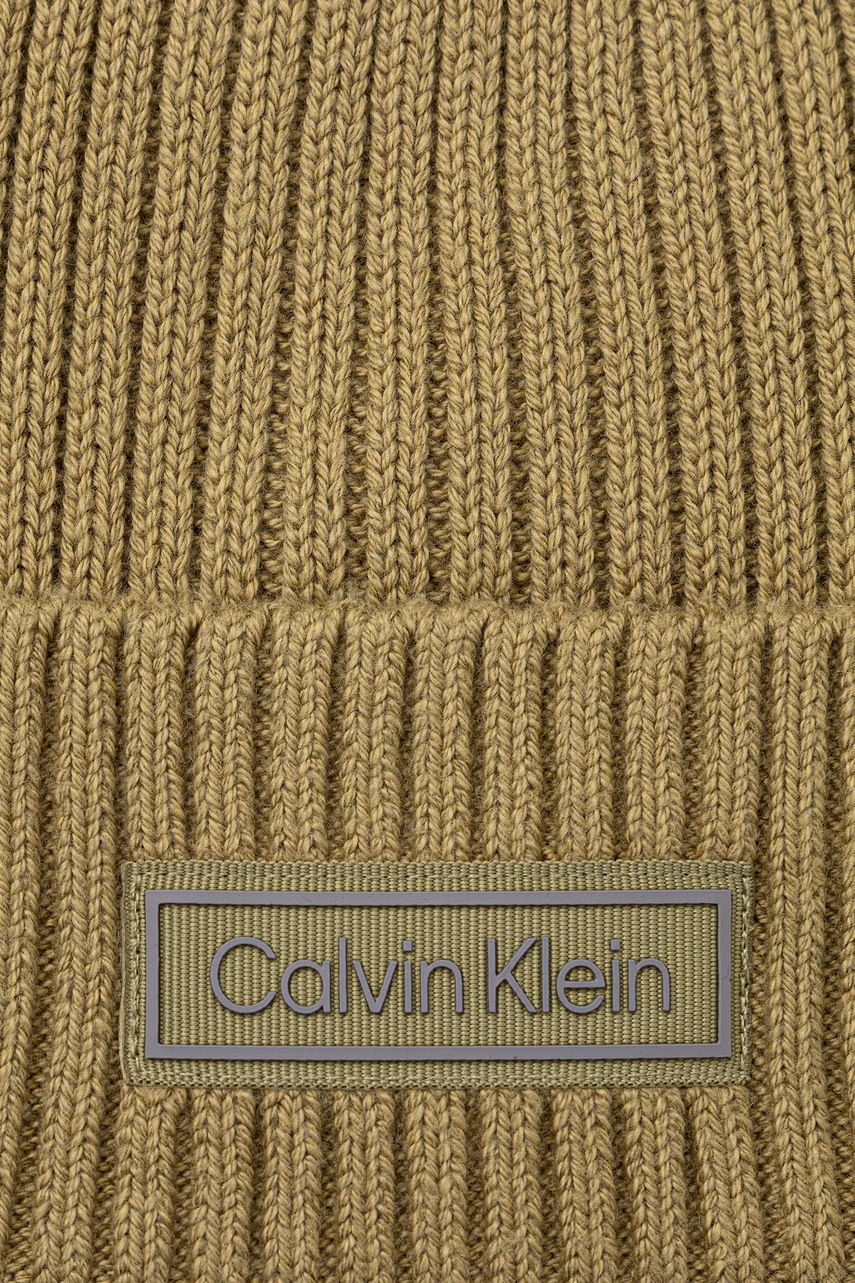 Шапка с примесью кашемира Calvin Klein цвет зелёный  LV04D8053G