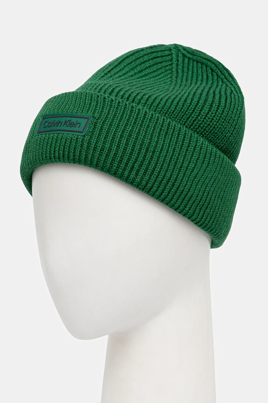 Шапка с добавлением шерсти Calvin Klein цвет зелёный  LV04D8058G