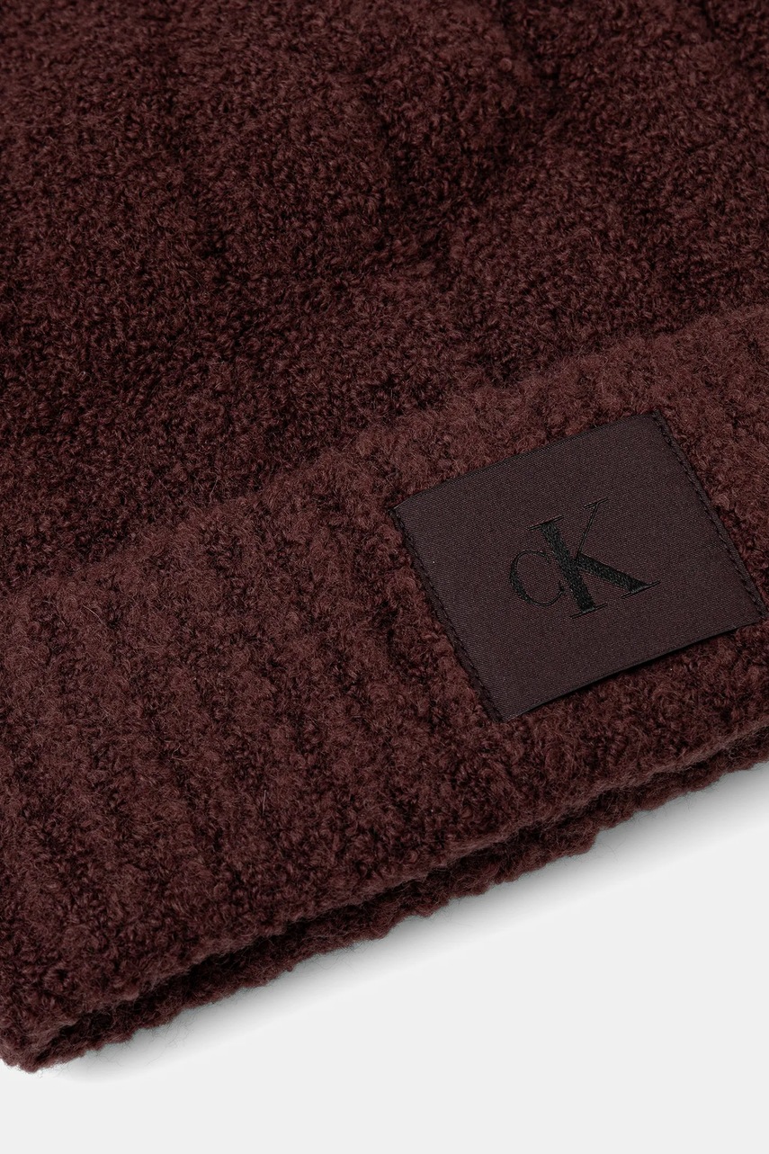 Шапка с шерстью Calvin Klein цвет коричневый  LV04D8065G