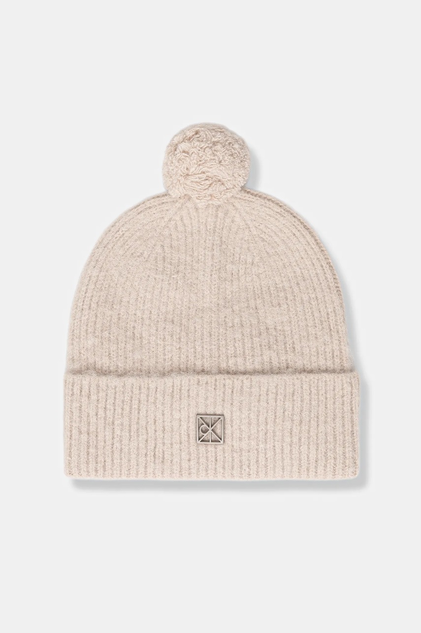 

Шапка с вълна Calvin Klein в бежово LV04D8067G, Бежов