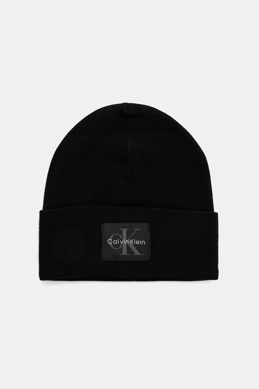 Levně Čepice Calvin Klein černá barva, LV04D8088G