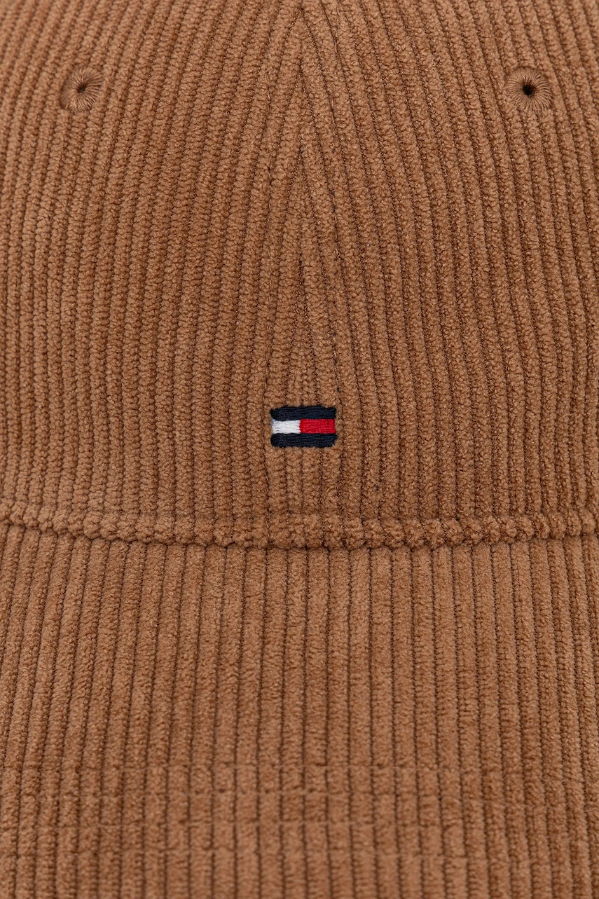 Вельветовая кепка Tommy Hilfiger цвет коричневый AM0AM13583 Вельветовая кепка Tommy Hilfiger цвет коричневый AM0AM13583
