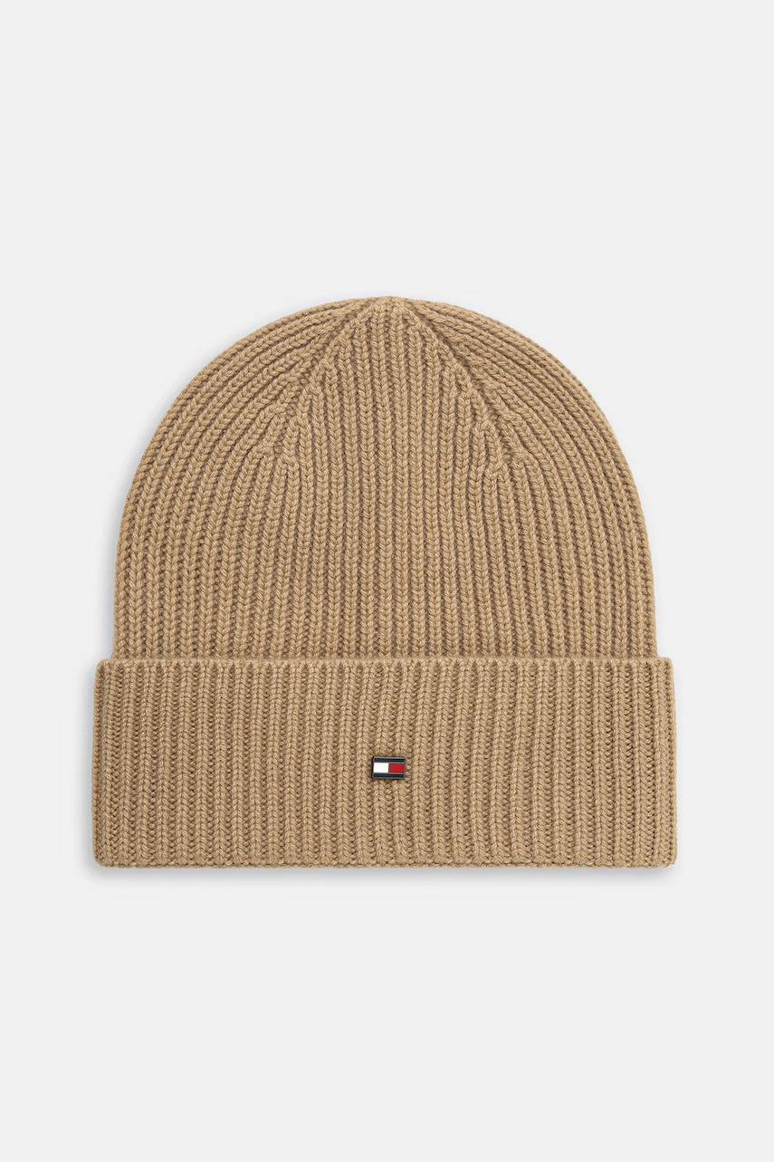 Levně Kašmírová čepice Tommy Hilfiger zelená barva, AM0AM13586