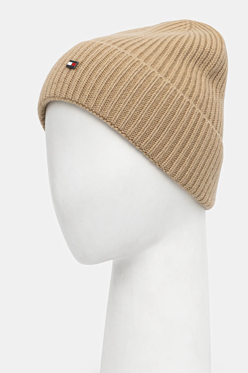 Кашемировая шапка Tommy Hilfiger цвет зелёный  AM0AM13586
