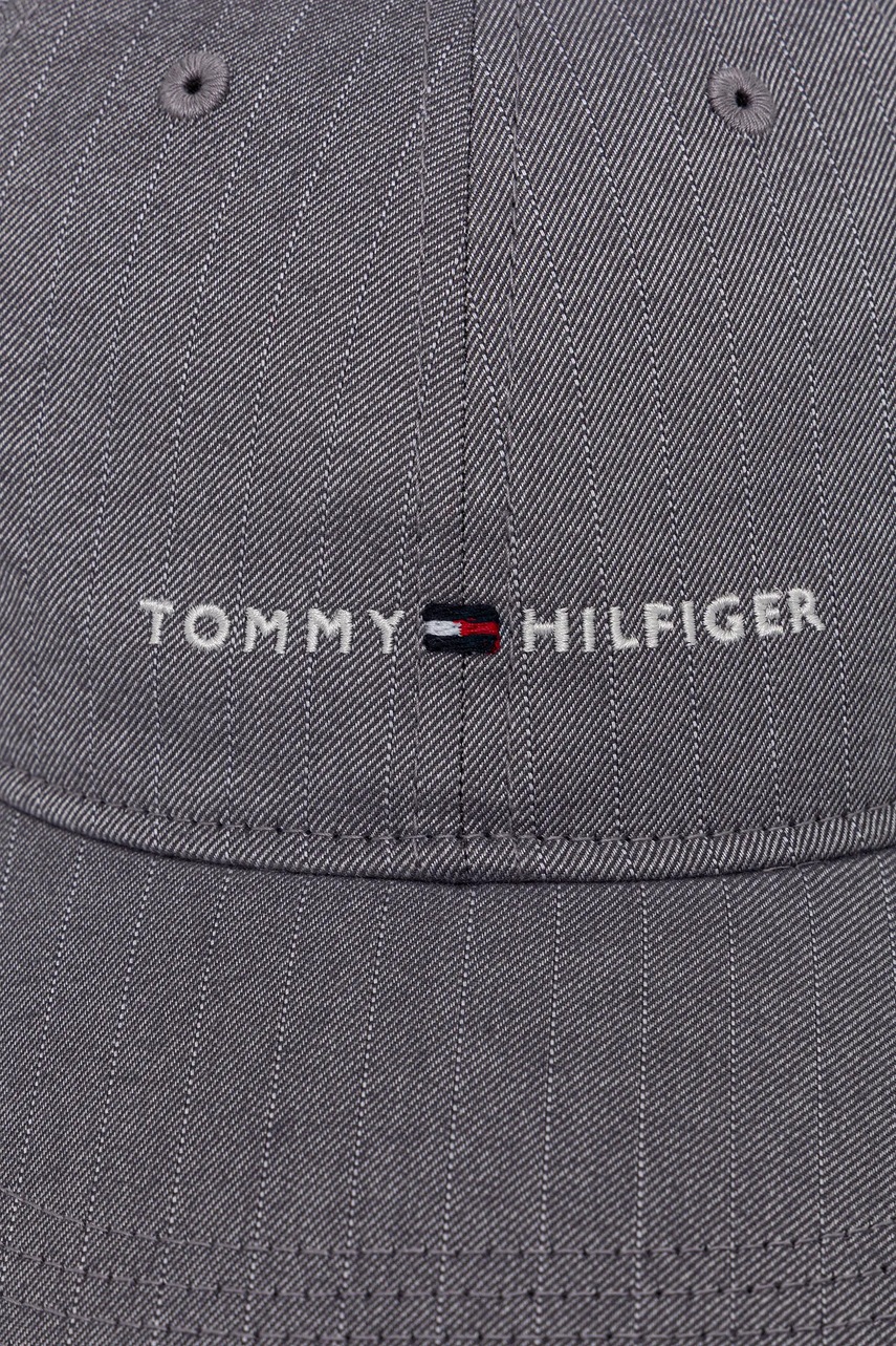 Хлопковая кепка Tommy Hilfiger цвет серый AM0AM13771 Хлопковая кепка Tommy Hilfiger цвет серый AM0AM13771