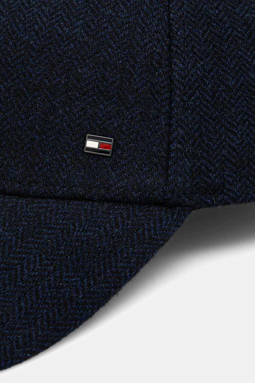 Шерстяная кепка Tommy Hilfiger цвет синий AM0AM13784