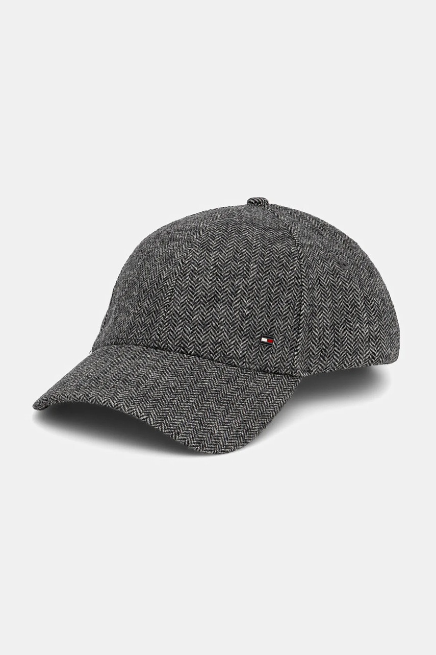 Levně Kšiltovka s vlnou Tommy Hilfiger šedá barva, AM0AM13784