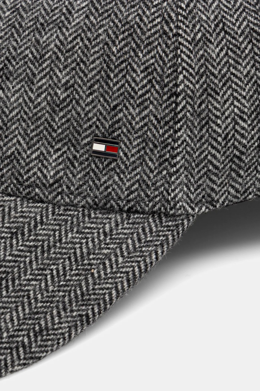 Шерстяная кепка Tommy Hilfiger цвет серый AM0AM13784