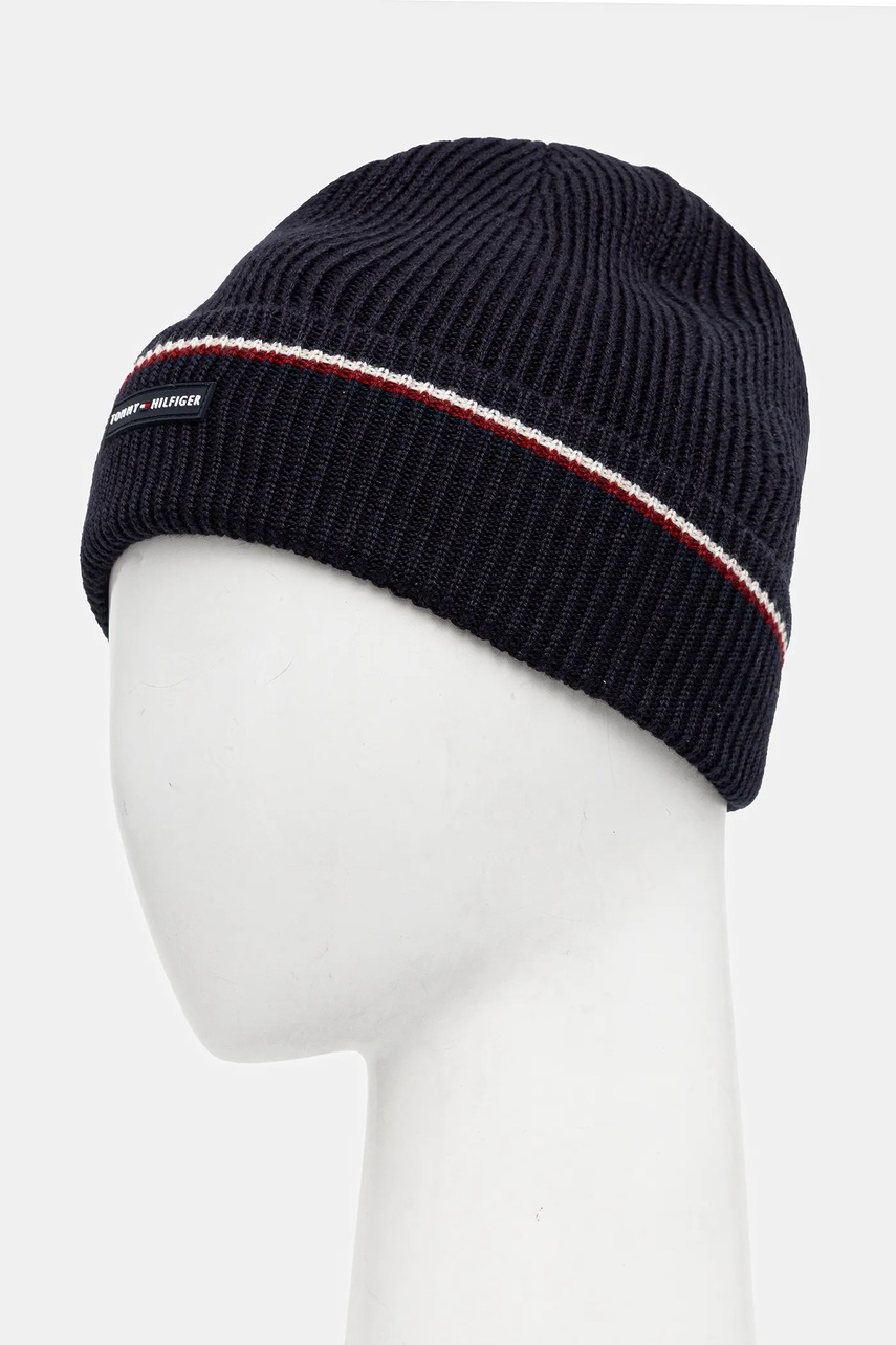 Шапка с добавлением шерсти Tommy Hilfiger цвет синий  AM0AM13587