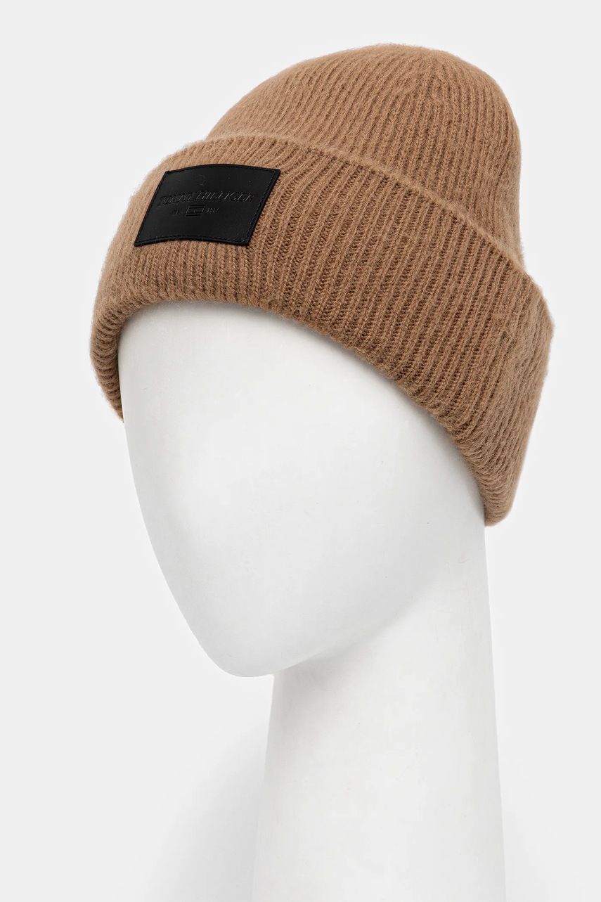 Шерстяная шапка Tommy Hilfiger цвет коричневый  AM0AM13590
