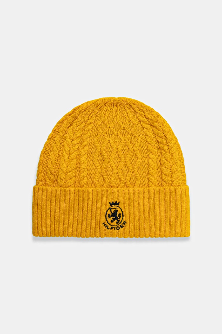 Levně Čepice Tommy Hilfiger žlutá barva, AM0AM13828