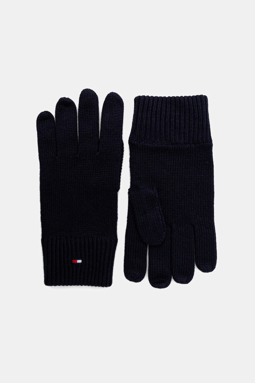 Σκούφος και γάντια με μείγμα κασμίρι Tommy Hilfiger 2-pack χρώμα: ναυτικό μπλε, AM0AM13806 φωτογραφία