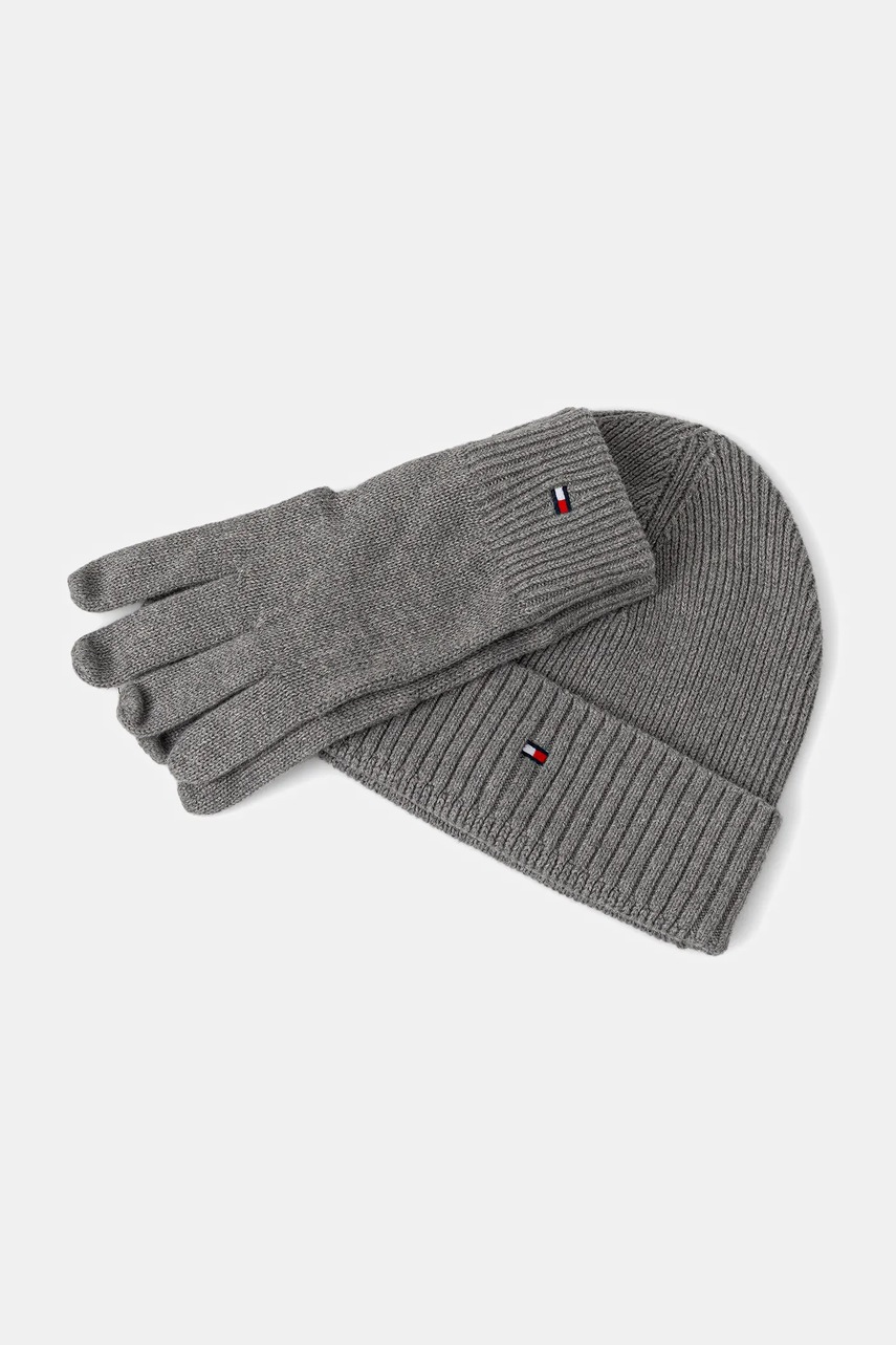 Čepice a rukavice s příměsí kašmíru Tommy Hilfiger 2-pack