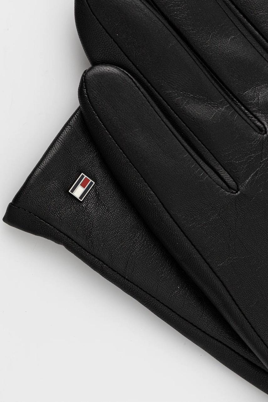 Кожаные перчатки Tommy Hilfiger цвет чёрный AM0AM13808