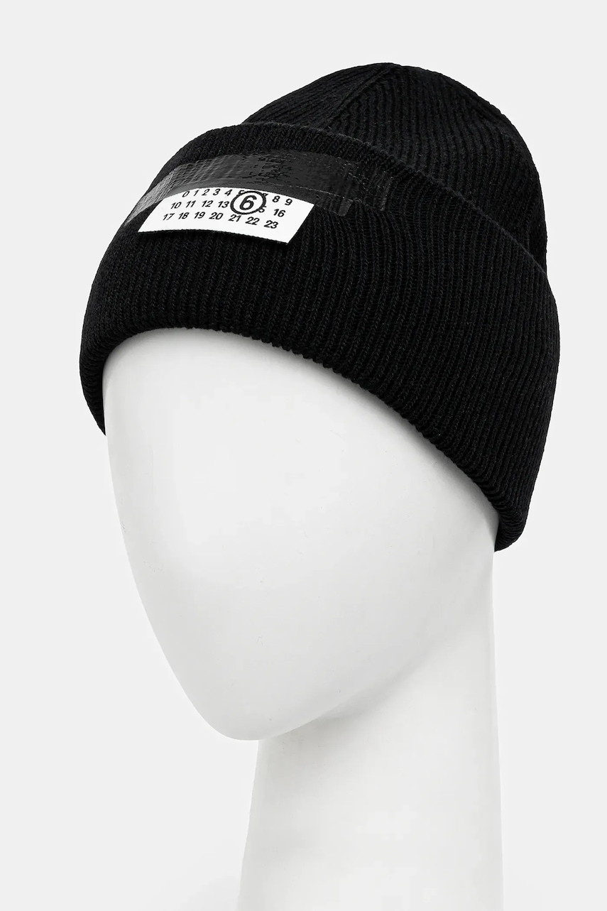Шапка с шерстью MM6 Maison Margiela цвет чёрный  SH2TB0003.M13168.900S