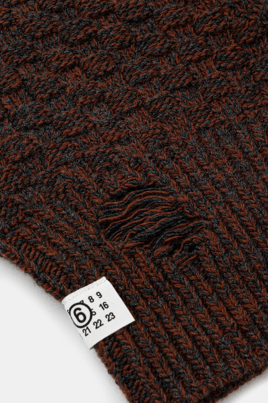 Μάλλινη μπαλακλάβα MM6 Maison Margiela χρώμα: καφέ, SH2TB0005.M13174.961 φωτογραφία