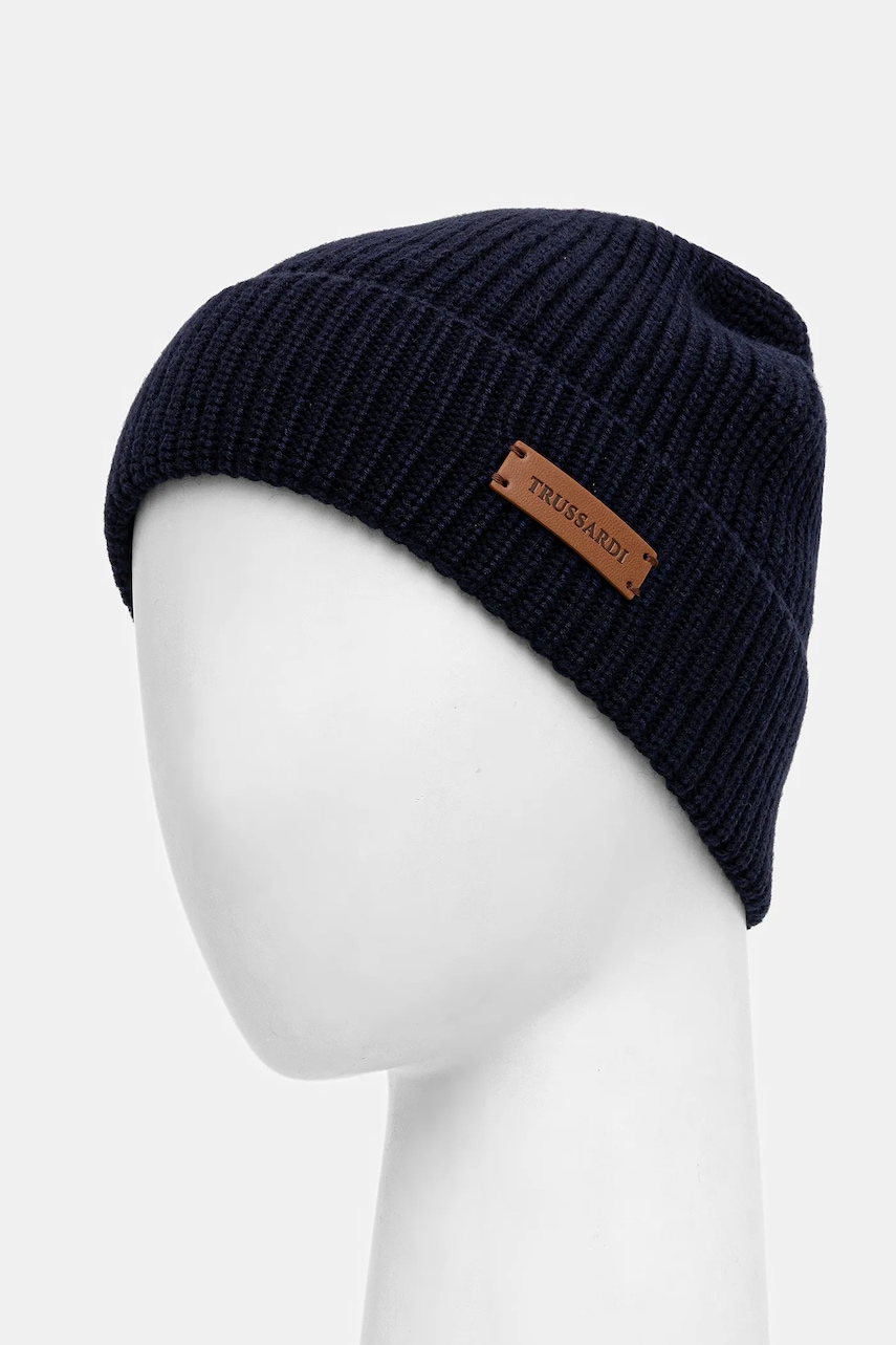 Шапка с примесью шерсти Trussardi цвет синий E603C000002N Шапка с примесью шерсти Trussardi цвет синий E603C000002N