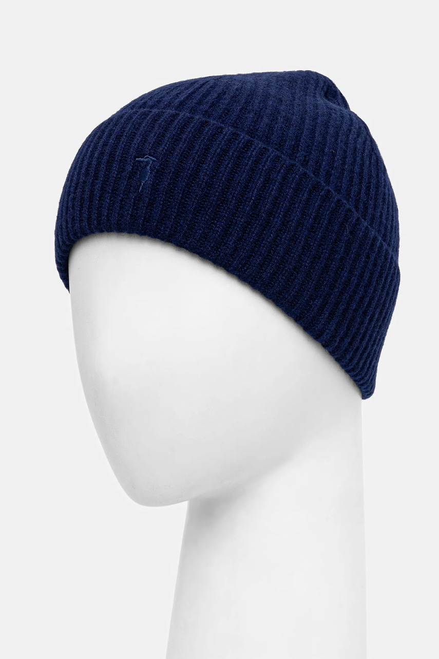 Шерстяная шапка Trussardi цвет синий  E601C000001N