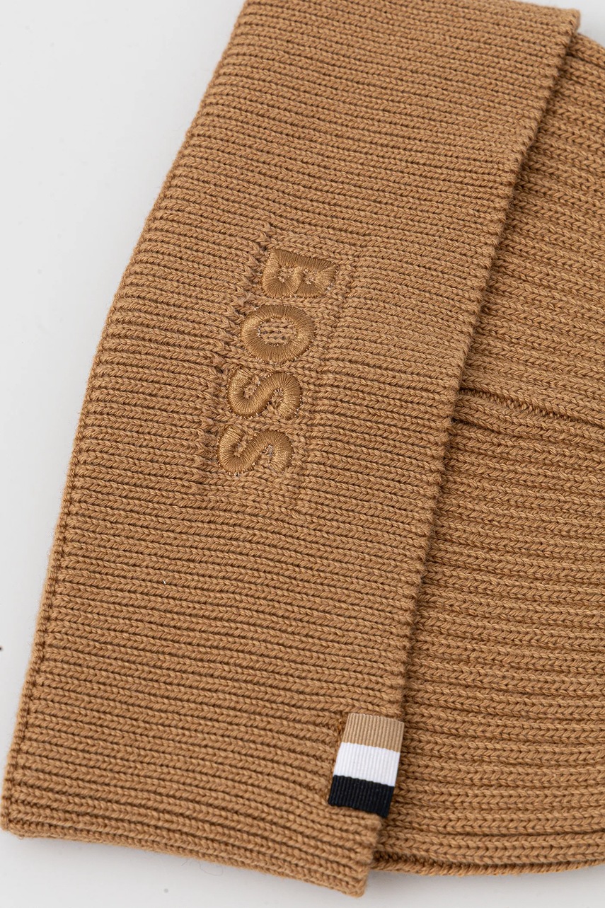 Σκουφάκι BOSS Bashinah χρώμα: μπεζ, 50522427 φωτογραφία