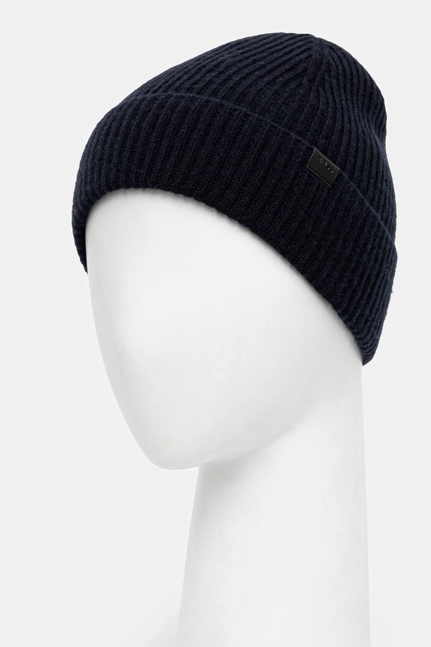 Шерстяная шапка BOSS цвет синий  50549785