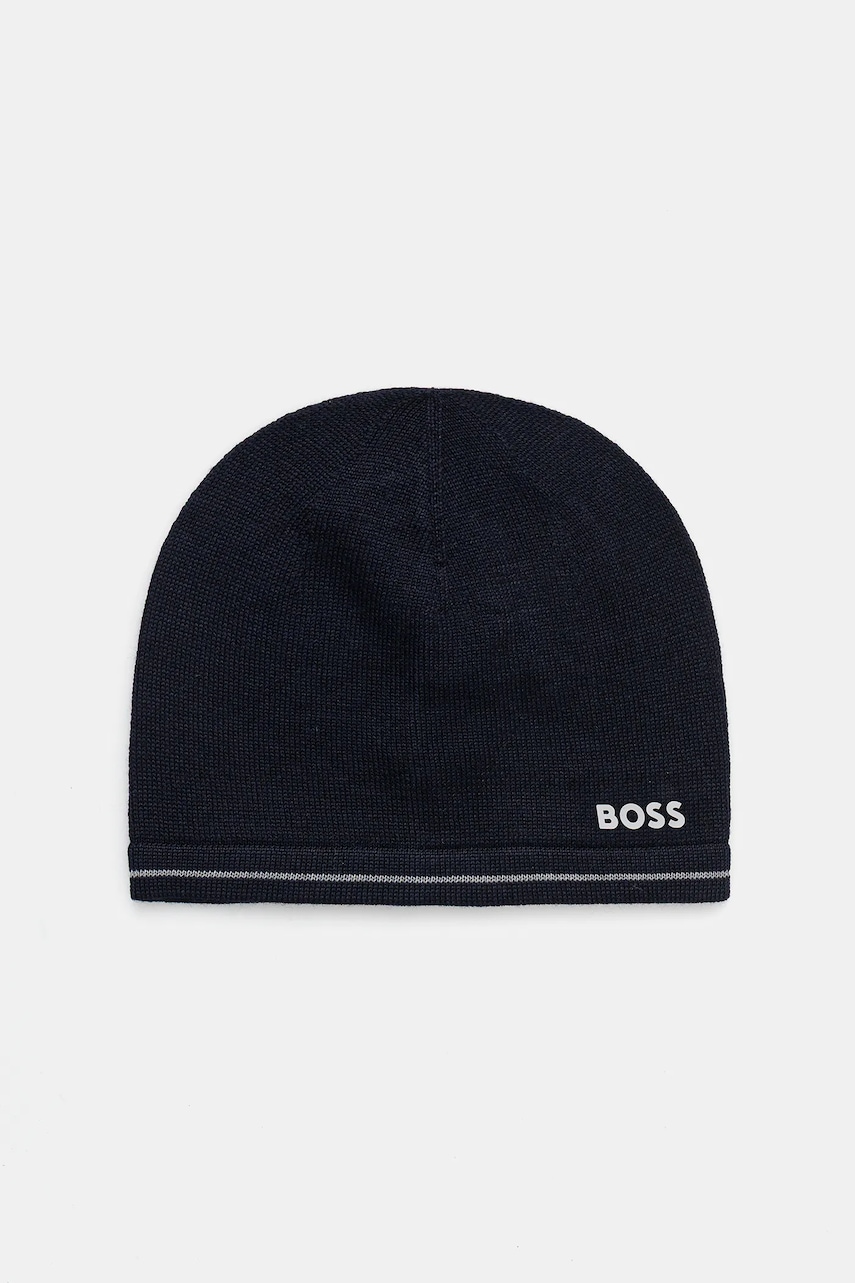BOSS Green pălărie din amestec de lână culoarea bleumarin, 50550255 BOSS Green pălărie din amestec de lână culoarea bleumarin, 50550255