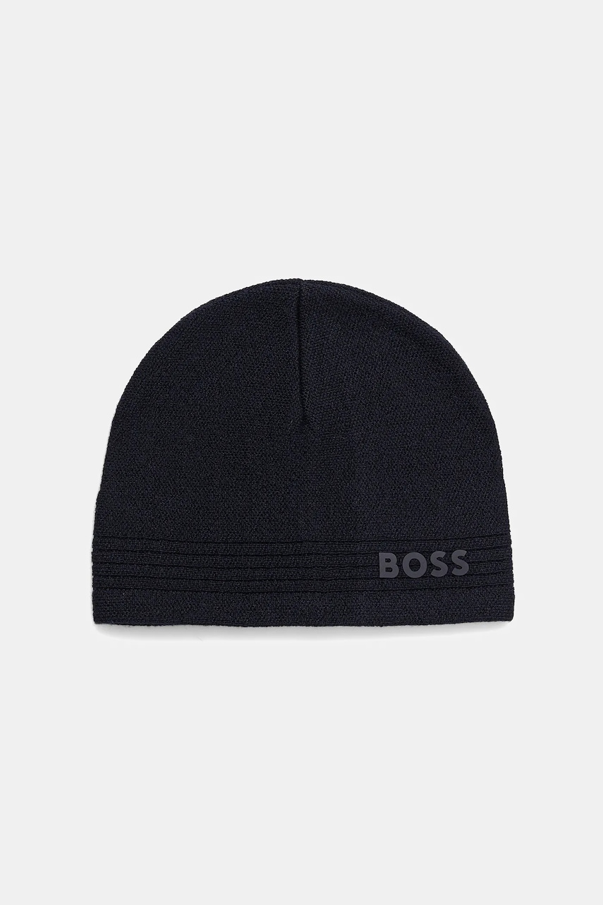 BOSS Green czapka Afleece_Beanie X kolor granatowy 50552125