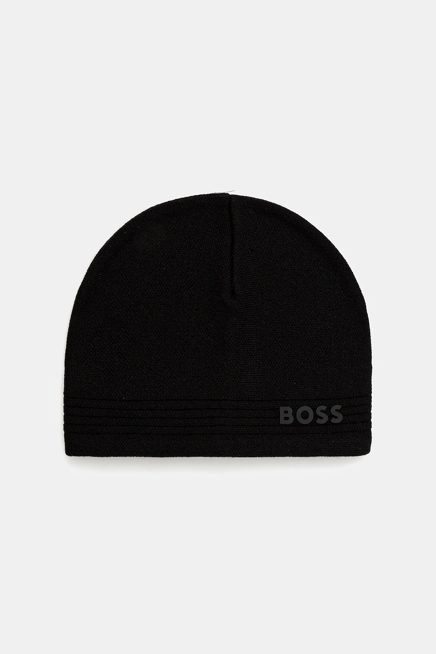 BOSS Green czapka Afleece_Beanie X kolor czarny 50552125