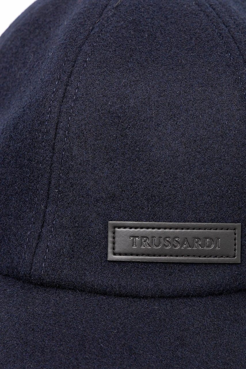 Шерстяная кепка Trussardi цвет синий E001C000007N Шерстяная кепка Trussardi цвет синий E001C000007N